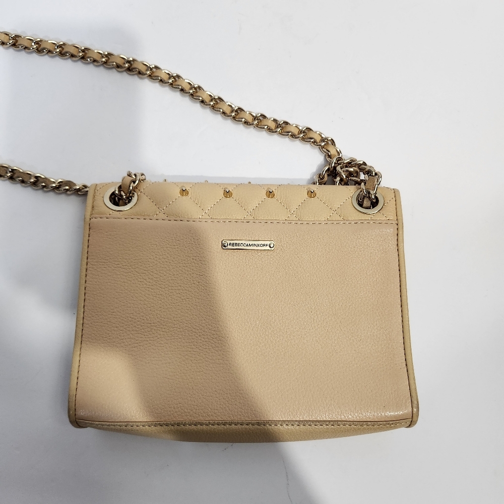 Rebbeca minkoff cream golden studded patch shoulder crossbody bag - Picture 6 of 16